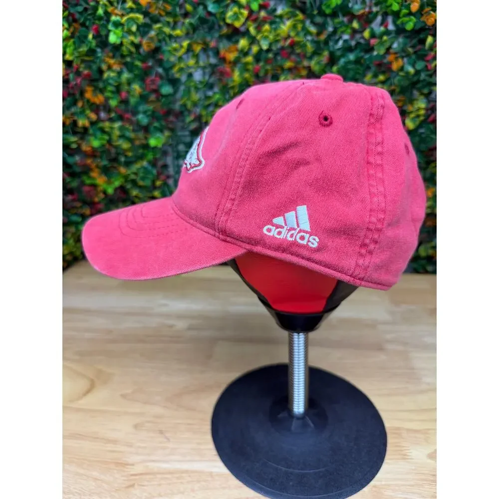 Adidas Arkansas Razorbacks Flexfit Embroidered Hat Red White‎ One Size Fits All
